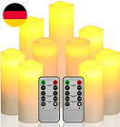 Da by LED Kerzen, Batteriekerzen-Set Aus 9 (1 - H 22 Cm, 1 - H20 Cm, 1 - H18 Cm,