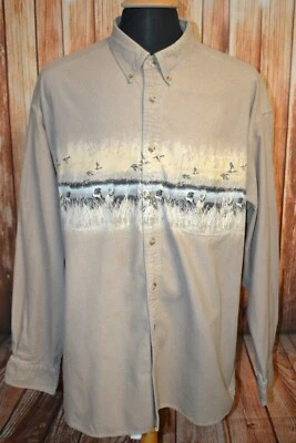 Cabela's Men's Hunting Deerskin Soft Chamois Flannel Long Sleeve Shirt Sz 3XL - Image 1 of 4