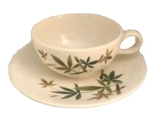 VINTAGE WOODLAND SALEM China, CERAMIC Bamboo Mid-Century coffee and saucer - Picture 1 of 8