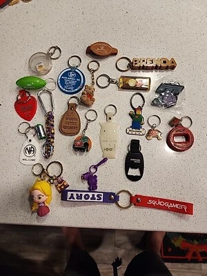 Vintage Keychain Lot Corona Squidgamer Marlboro Dangle Lego Princess Camel - Image 1 of 4