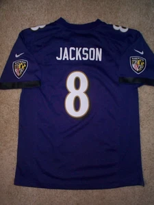 *IRREGULAR* Ravens LAMAR JACKSON nfl NIKE Jersey YOUTH KIDS BOYS (L-LG-LARGE) - Picture 1 of 3