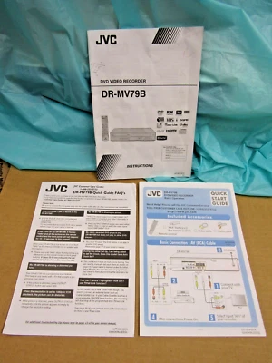 JVC DR-MV79B DVD Recorder Manual & Quick Guide - Image 1 of 4
