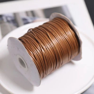 Cuerda de 2 mm redonda encerada cuerda hágalo usted mismo cuerda tejida para hacer joyas pulsera collar Foto 1 de 4