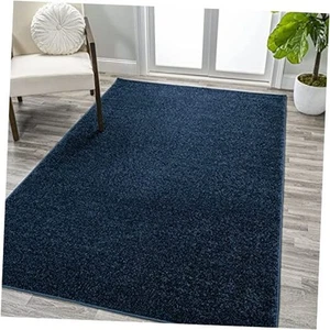 SEU100C-8 Haze Solid Low-Pile Indoor Area-Rug 7'9" x 10' (Rectangular) Navy - Picture 1 of 6