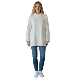 Soft Surroundings Womens Toachi Canyon Quilted Tunic Sweater Ivory 2X Pullover - Picture 1 of 15