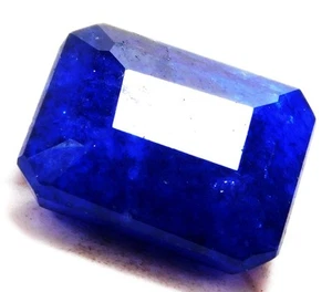 Certified 31.40 Cts Natural Blue Sapphire Emerald Cut Loose Gemstone R6115 - Picture 1 of 4