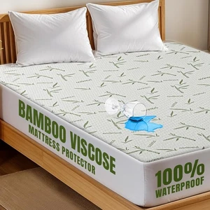 Protector de colchón de bambú hipoalergénico y transpirable impermeable funda de colchón - Imagen 1 de 51