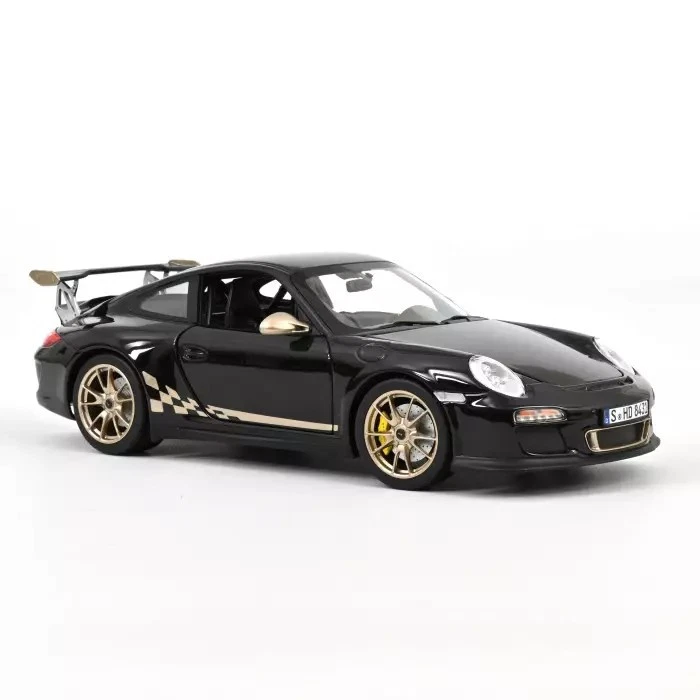Porsche 911 GT3 RS 2009 Nero-Bianco-Oro Metallico 1:18 Norev - Immagine 1 di 1