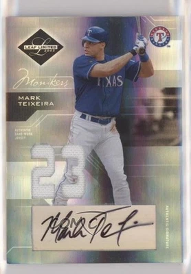 2005 Leaf Limited Monikers Silver Materials Jersey Number /50 Mark Teixeira Auto - Image 1 of 2