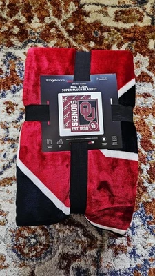 Manta súper de felpa NCAA Oklahoma Sooners 60x 70 pulgadas Foto 1 de 3