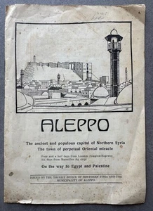 Rare 1920’s Aleppo Syria Tourist Brochure English Travel Guide Middle East - Picture 1 of 7