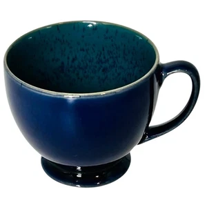 Denby Langley HARLEQUIN Blue Green Inside Speckled Stoneware Footed Cup MINT - Picture 1 of 5