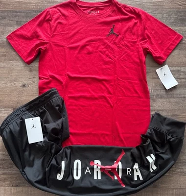 NWT Nike Air Jordan Boys YXL Black/Red/White 2pc Jogger Pants Set XL - Image 1 of 3