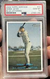 2006 Topps Heritage Derek Jeter PSA 10 Yankees Blue Lettering #23 cc44 - Picture 1 of 2