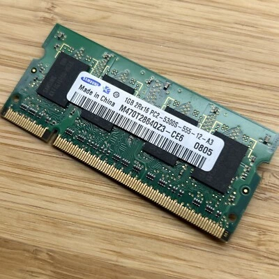 1GB PC2-5300s PC5300 DDR2 2Rx16 So-Dimm 200pin Laptop Memory 667mhz - Image 1 of 4