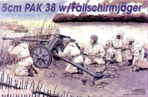 5cm PaK-38 with 4 crew Fallschirmjager figures - DN6118 - Dragon - 1:35 - @ - Foto 1 di 1