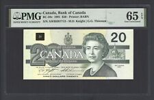 Canada 20 Dollars 1991 BC-58c Uncirculated Graded 65