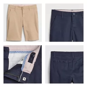 Gap Kids Navy / Khaki Bermuda School Uniform Shorts w/ Gap Shield $30 NWT - Picture 1 of 5