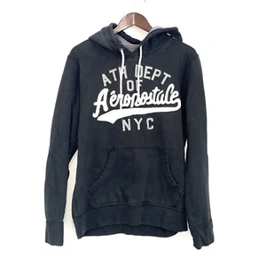 Aeropostale Herren Medium schwarz Logo Kapuze Freizeit Langarm Sweatshirt Z4 - Bild 1 von 5