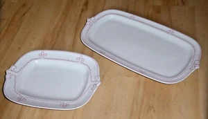 2 Vorlege - Platten -  Friesland Schloss Gödens - weiß mit rotem Rand - Bild 1 von 2