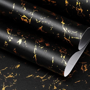 Carta Adesiva per Mobili Marmo Nero Carta Da Parati Adesiva Nero Oro Carta Adesi - Foto 1 di 12