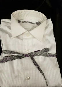 New Brandolini 15.5 39 White Euro Wing Collar Dress Shirt Cotton TUXXMAN 99.95 - Picture 1 of 4