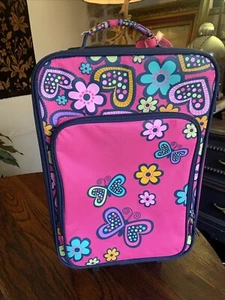 Target Circo Girls Rolling Luggage  Suitcase Wheeled Pink Butterfly Flowers 18” - Picture 1 of 21