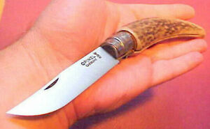 NEW CUSTOM FRENCH OPINEL No 8 CARBON STEEL BLADE POCKET KNIFE ANTLER STAG HANDLE