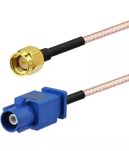 Bingfu Vehicle Car GPS Antenna Adapter Cable SMA Male to Fakra C Male Blue Coaxi - Picture 1 of 7