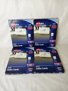 Lot 4 Avery 5388 Printable 3"x5" Index Cards For Laser, Inkjet Each Pk Of 150 - Picture 1 of 11