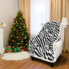 Sherpa Blanket Throw Soft Fleece Blanket Sofa Couch Bed Microfiber 50x60 Zebra