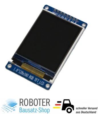 1.8" TFT LCD Display Modul 128x160 Farbe RGB Arduino Raspberry Pi ESP32 ST7735S - Bild 1 von 2