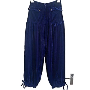 Free People Lotus Velvet Pants, Size W24 L32, Ocean Blue. RRP £128 - Picture 1 of 19
