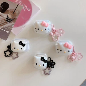 For AirPods Pro 2nd 3rd Gen Cute Hello Kitty Clear Star Bell Pandant Case Cover - Picture 1 of 12