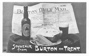 POSTAL PUBLICIDAD BAJO CERVEZA BURTON ON TRENT MUSEO (3 TARJETAS) MODERNO - Imagen 1 de 6