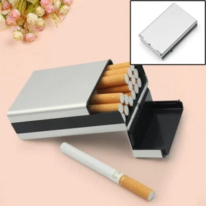 Porta Cigarrillos Portátil Aluminio Caja de Bolsillo Cigarrillos Tabaco Cigarrillos Estuche - Imagen 1 de 9