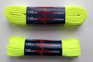 YELLOW FLAT TRAINER SHOE LACES (RANGE OF LENGTHS) - Picture 1 of 5