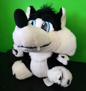 Black & White 8" Plush Animal Play By Play Blue Eyes Stuffed Animal - Picture 1 of 5
