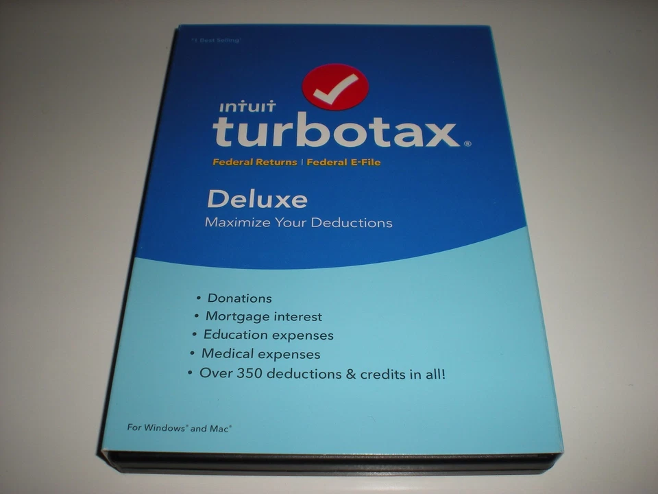 Turbotax 2016 Deluxe. Federal only + Federal E-file. No state. New sealed box. - Image 1 of 1