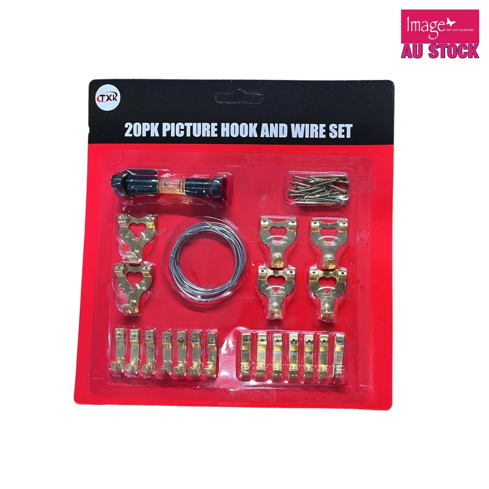 20pcs Picture Hanger Set Picture Hooks Photo Frame Hanging Kit DIY Tools TXK - image 1 of 1