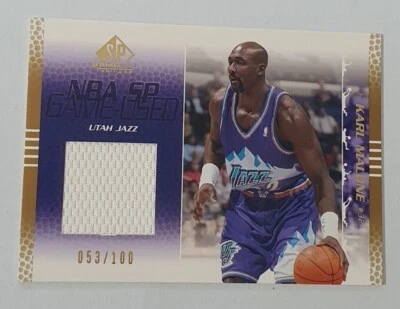 2003-04 Upper Deck SP Game Used Gold Jersey #89 Karl Malone Rare HOF 053/100 - Image 1 of 4