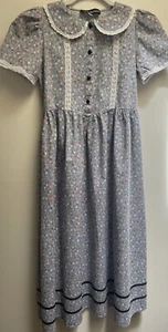 Scarlet Darkness Girls Youth 10 Pioneer Prairie Cottagecore Shabby Blue Dress - Picture 1 of 9