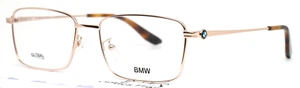 BMW BW5012 028 Shiny Rose Gold Mens Rectangle Full Rim Eyeglasses 56-17-150 B:37 - Picture 1 of 14