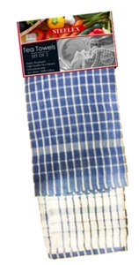 Steelex Tea Towel Check Blue Set of 2 - Imagen 1 de 1