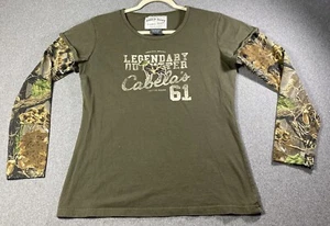 Field Duty Authentic Cabela's Outfitter GREEN CAMO Long Sleeve Shirt Sz L - Picture 1 of 4