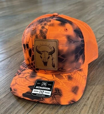 Blaze Orange Trucker Hunting Hat Kryptek Camo. Tris Munisck & The Innocents Logo - Image 1 of 4