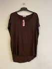 Violet women French sleeve tops brown size M/L