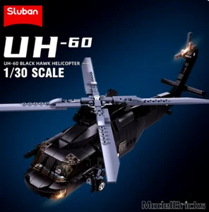 Technical Building Blocks Military UH-60L Black Rescue Helicopter Model Toy - Picture 1 of 5