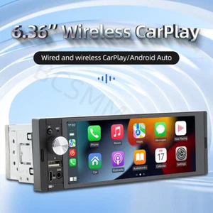 6.36in Touch Screen Car Stereo Radio Player Bluetooth For Carplay Android Auto  - Picture 1 of 18
