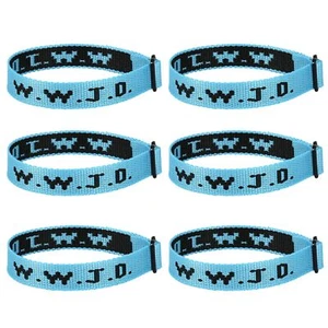 6 Pcs WWJD Rubber Bracelet Christian Gift Wristbands for Men Women - Picture 1 of 6